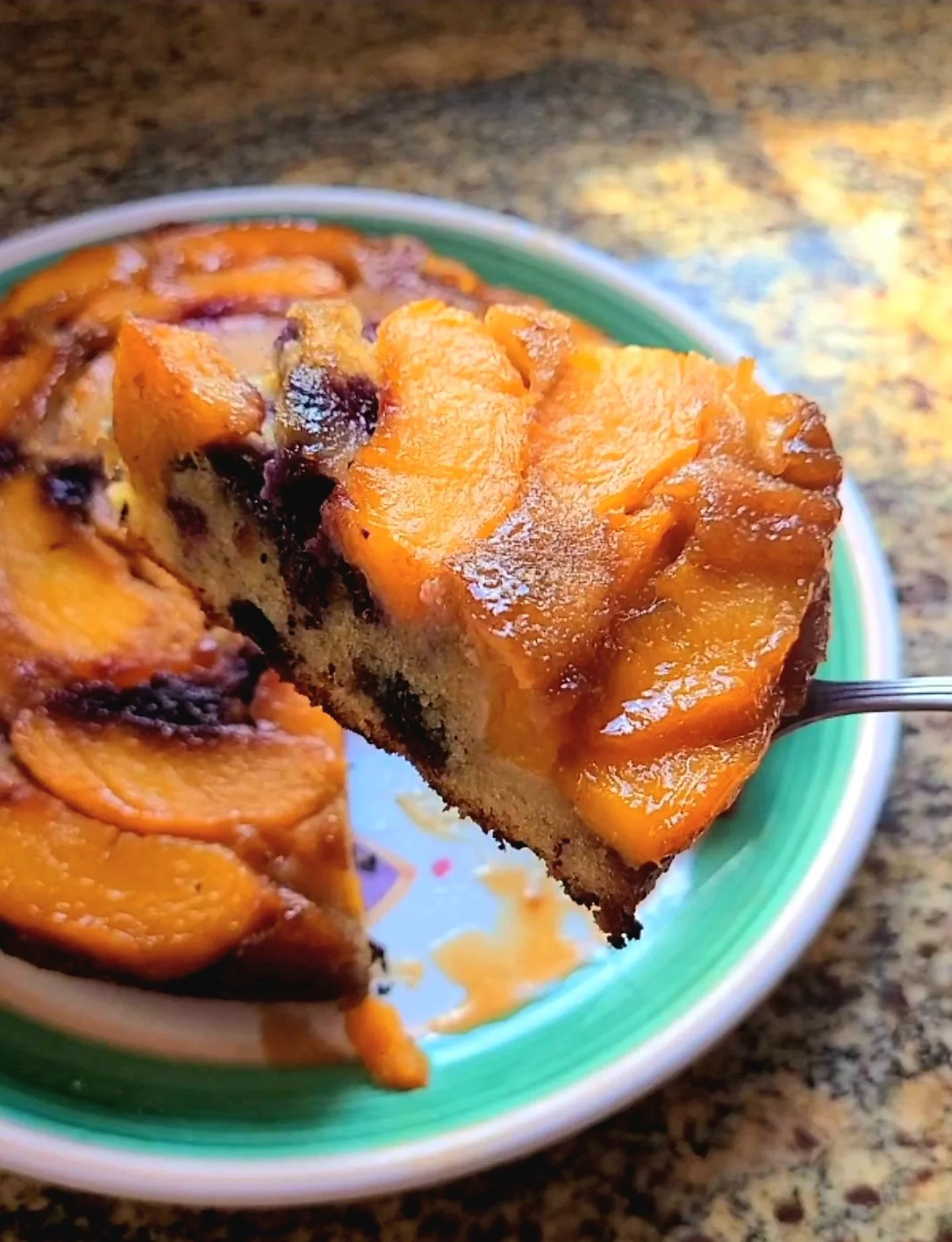 Peach & Blueberry Upside-Down Cake