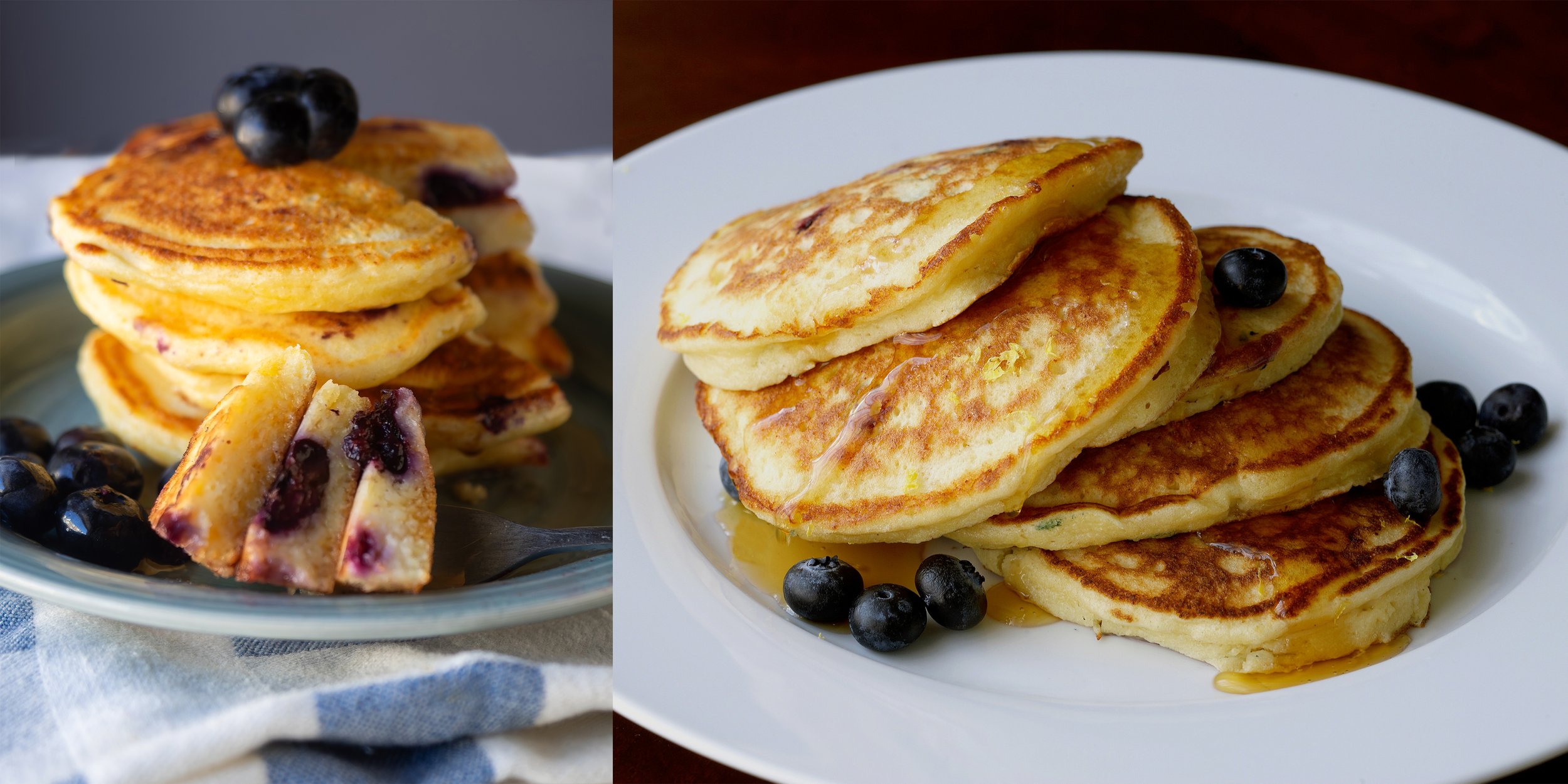 Lemon Ricotta Blueberry Pancakes