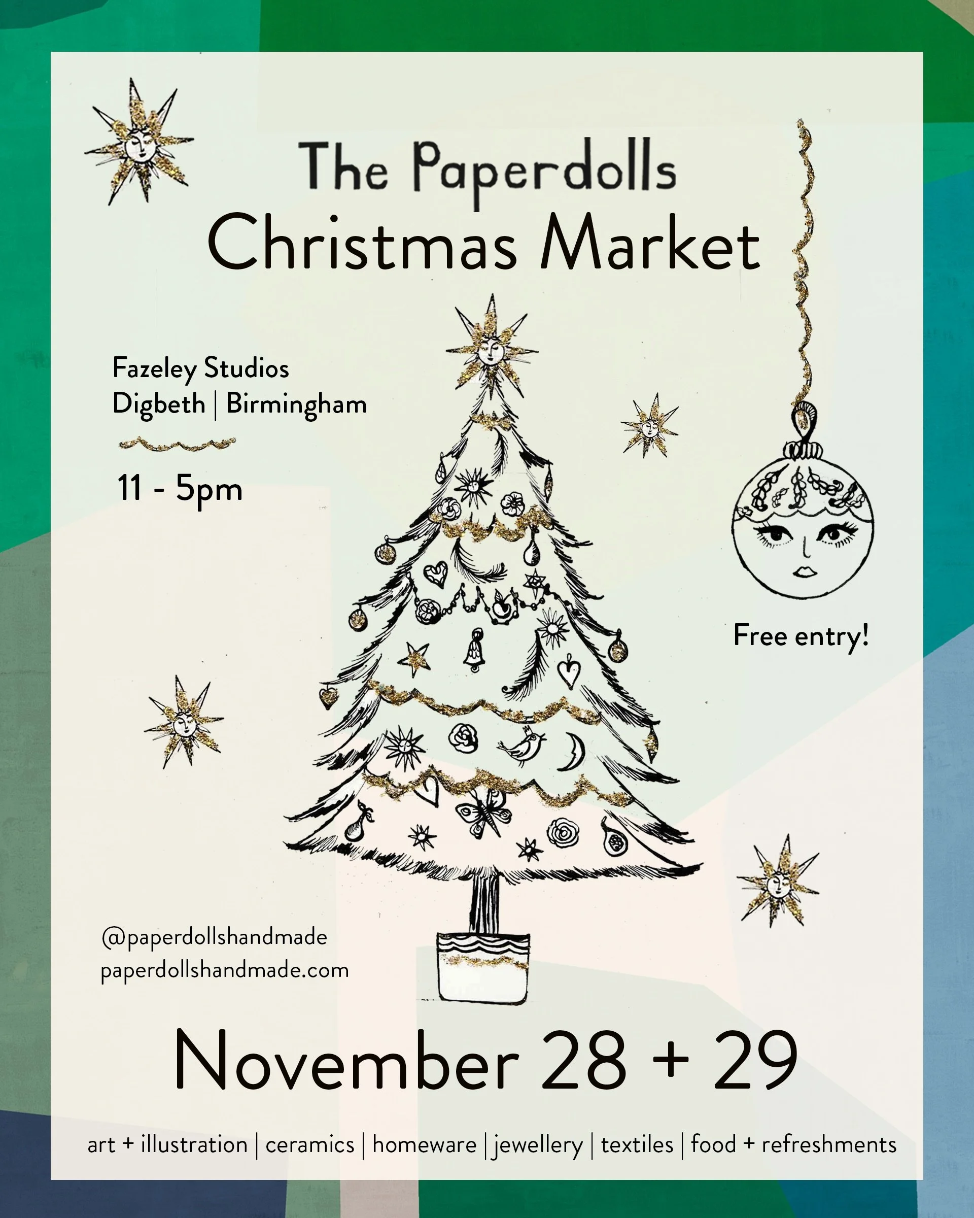 🎉 SAVE THE DATE 🎉

We&rsquo;re thrilled to be once again kicking off the festive season with our fabulous Christmas market, featuring the very best artists &amp; designer makers selling their incredible art, ceramics, textiles, jewellery and more!
