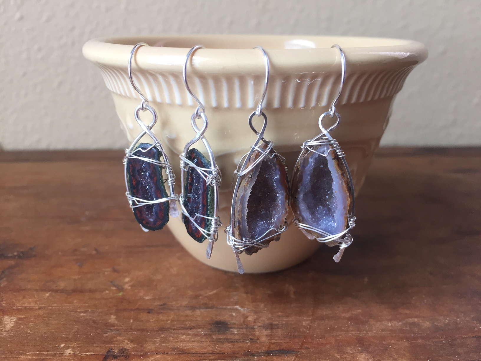 Mini Mexican Geode wrapped in Sterling Silver