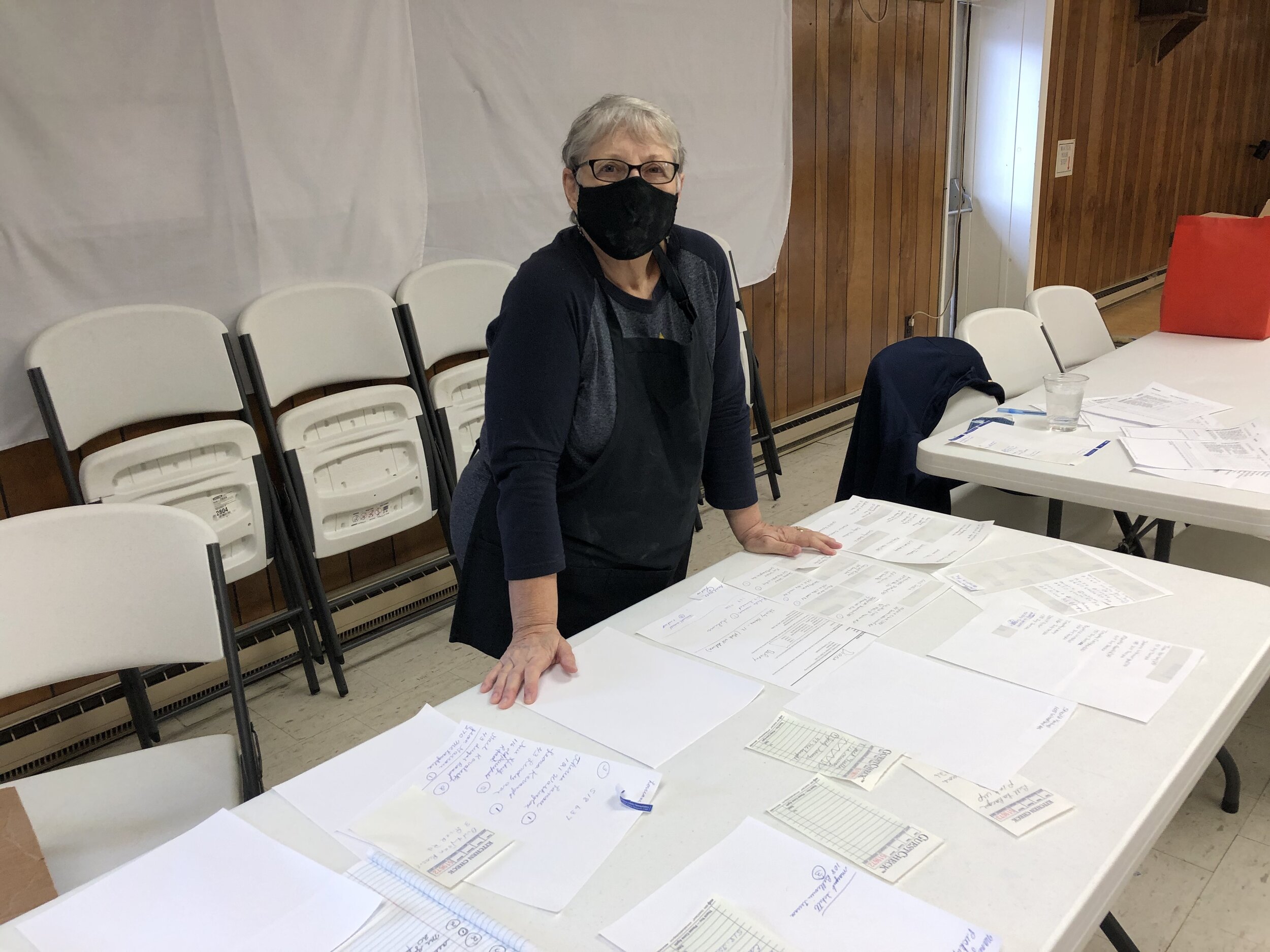    Diane LeBlanc, one of the key organizers of the annual Knights of Columbus dinner here, was planning the delivery strategy before the noon hour Thursday.  