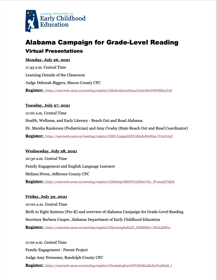 Campaign GLR — Children's Policy Councils of Alabama Home
