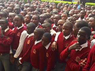 Boys from the JPaul Boit Boys High School in Eldoret Kenya