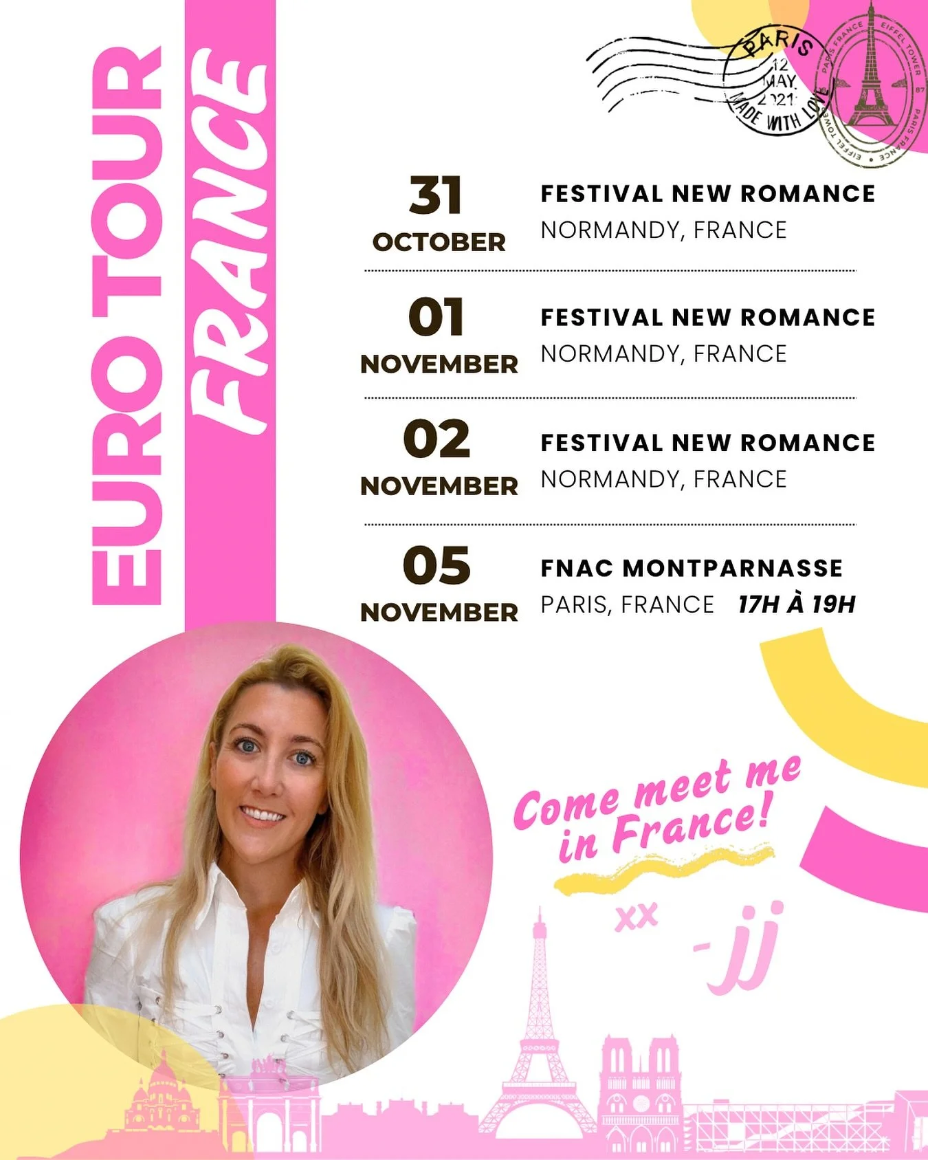 π«π· FRANCE TOUR π«π· Bonjour, my darling French readers! I will be appearing at the Festival New Romance this weekend, then at a signing in Paris on 5 November. I hope to see some of you there! This is my first ever visit to France, and I am incredi