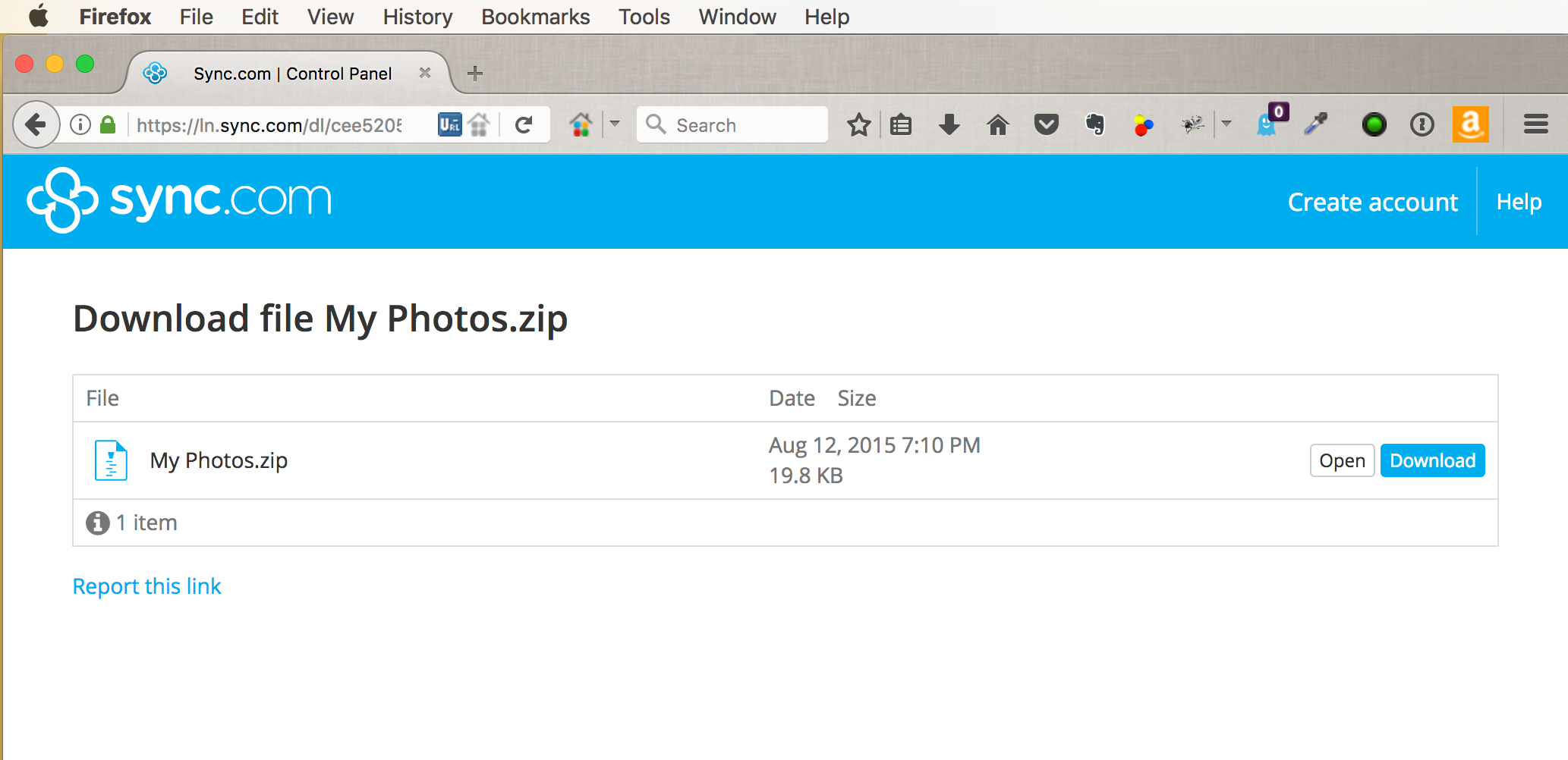 This is a screenshot of what you should see after clicking your image download link to our sync.com delivery system.