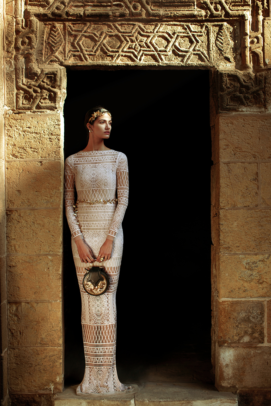  Published in Vogue Arabia Model:&nbsp;Tara Emad Styling:&nbsp;Lorand Lajos Bag:&nbsp;Okhtein Gown:&nbsp;Kojak Accessories: House of Select, Djeweled Production:&nbsp;Maison Pyramide Photography and Art Direction:&nbsp;Bassam Allam Location:&nbsp;Bei