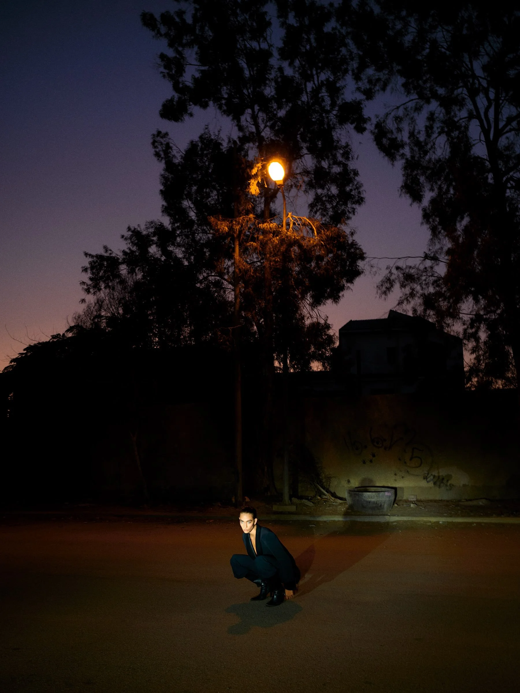 Blue hour in an empty street in Cairo 
Photography &amp; CD: @bassam_allam 
Model: @mariamsawi_
Makeup: @kikibeautique

Mariam wearing @balmain + behind the scenes footage of getting the best shot.