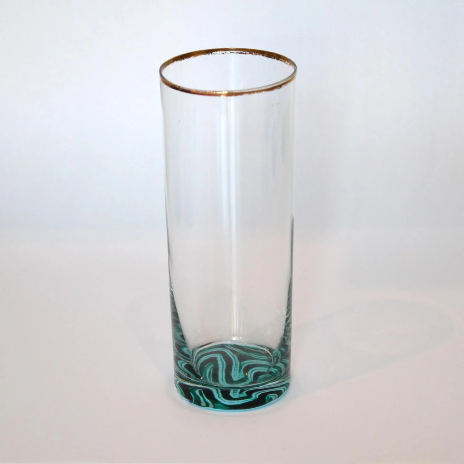 Margot Lar - Vintage Gold Rim Malachite Base Glass — Jonathan Rachman Design