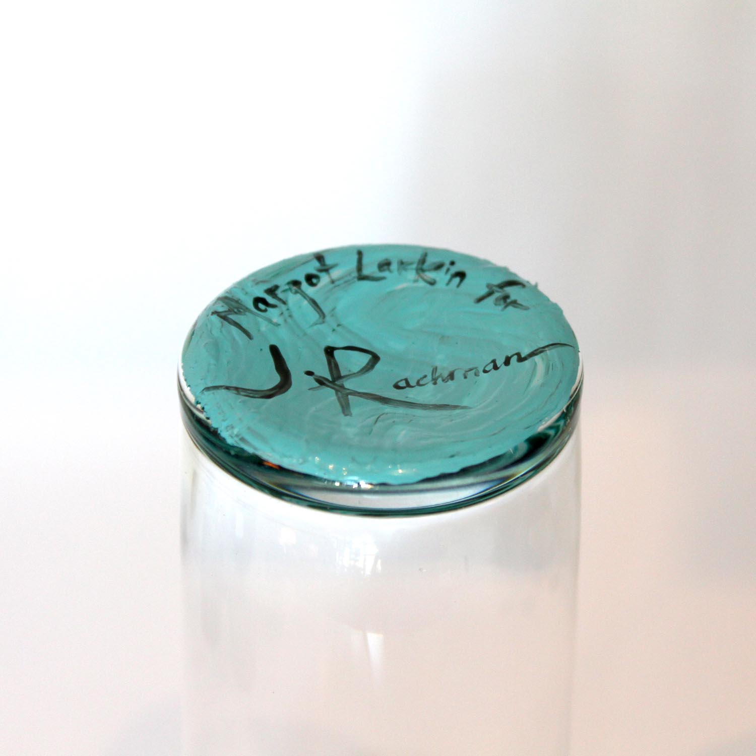 Margot Lar - Vintage Gold Rim Malachite Base Glass — Jonathan Rachman Design