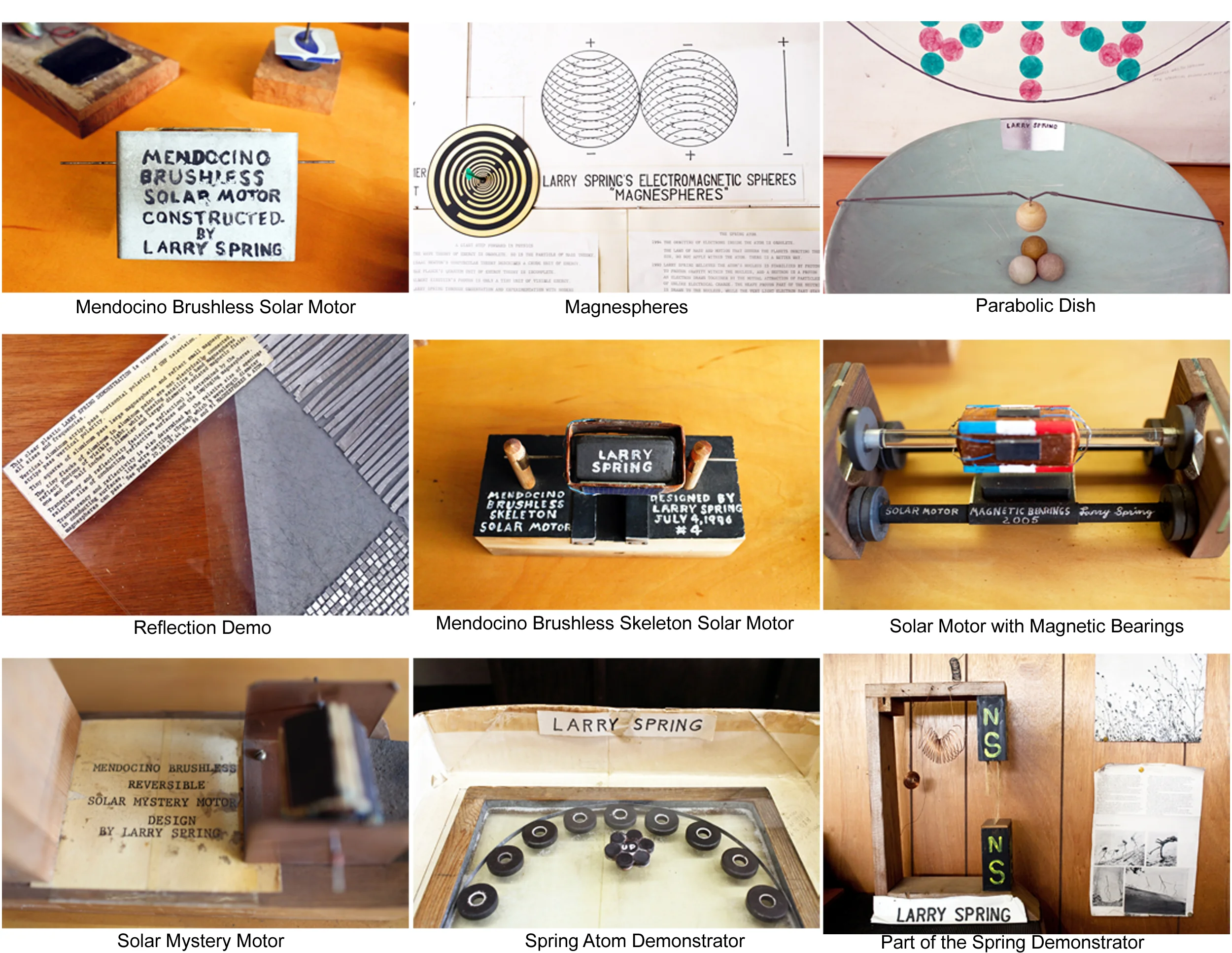 A sampling of Larry Spring’s demonstration models