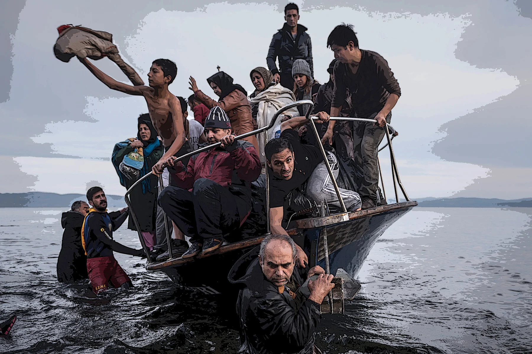 refugees in boat