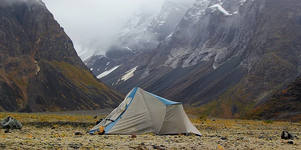 torn from a tent