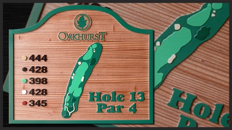 Oakhurst Redwood Tee Box Sign
