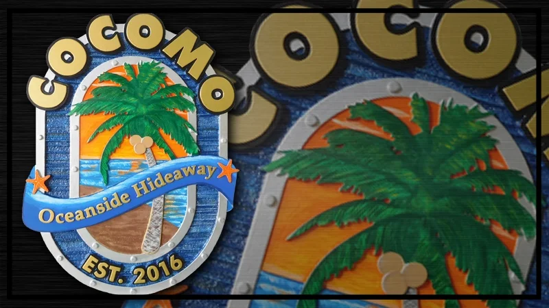 HDU Multi-Level Carved Vacation Home Sign