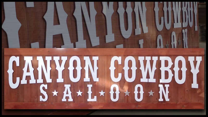 Large Outdoor Wall Sign for Canyon Cowboy Saloon