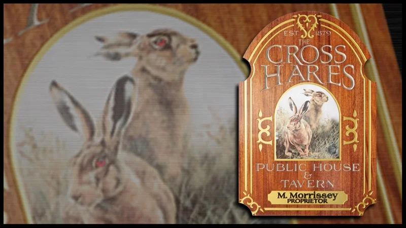 Engraved Mahogany Pub Sign