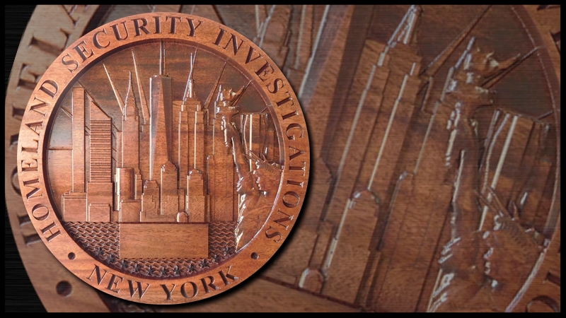 3D Carved Mahogany Seal