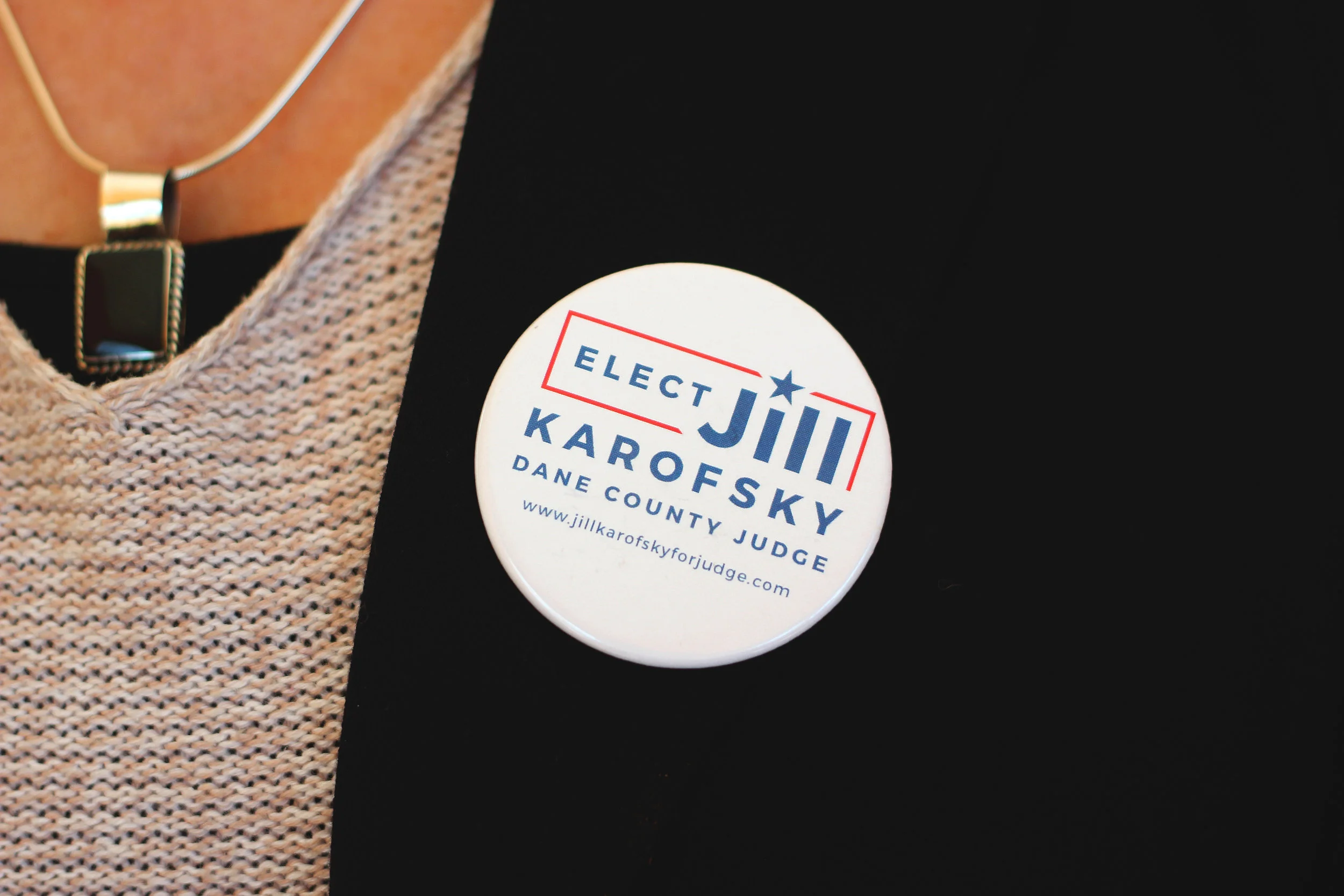 holly avenue designs madison jill karofsky for judge election button circle