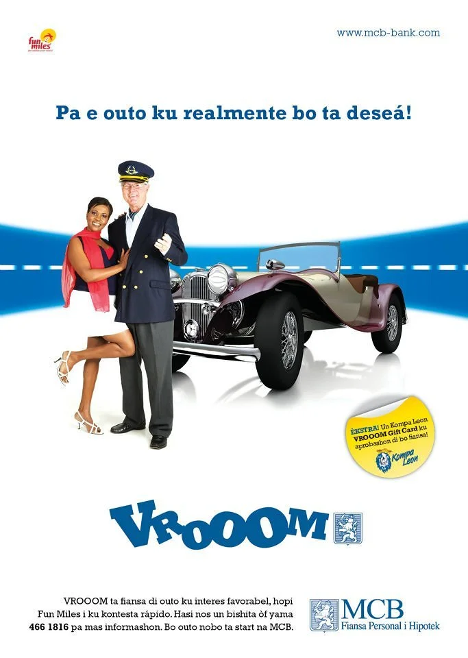Ad for MCB's car finance product