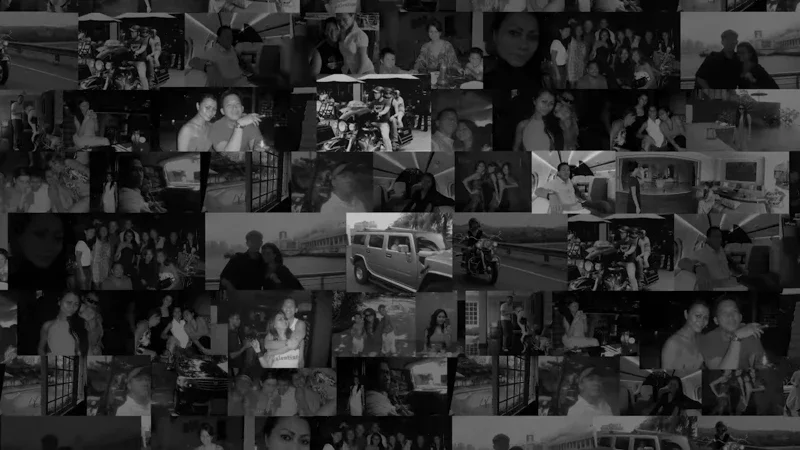 Collage of black and white photographs of the wealthy lifestyle