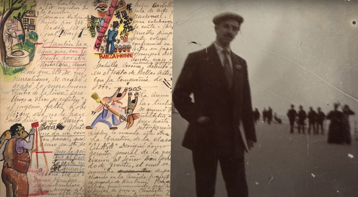 Kenton Nelson's archives of his great uncle's correspondence and photograph, Roberto Montenegro, Mexican Muralist.