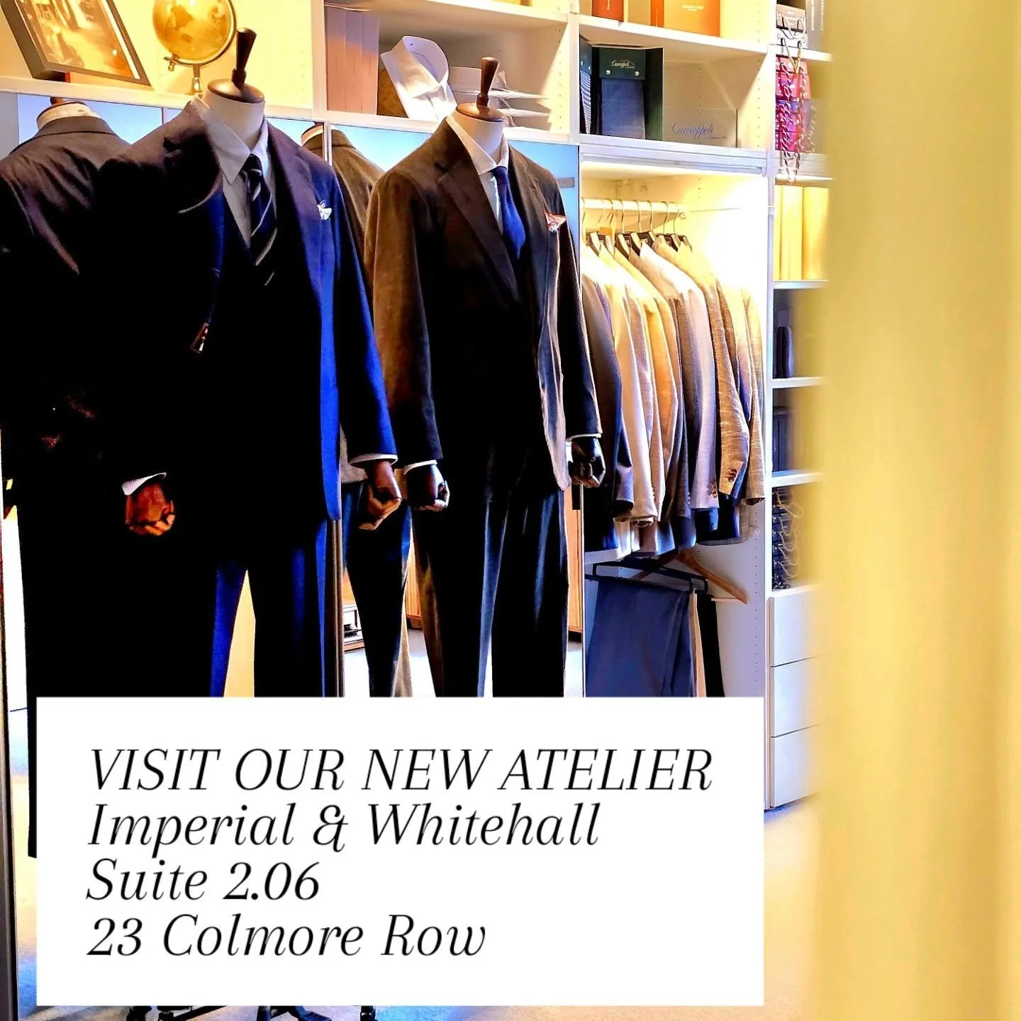 Visit our new Atelier in the @colmorebusinessdistrict
Imperial & Whitehall
Suite 2.06
23 Colmore Row
#Birmingham
#colmoretailors
#colmorerow
#colmorebid