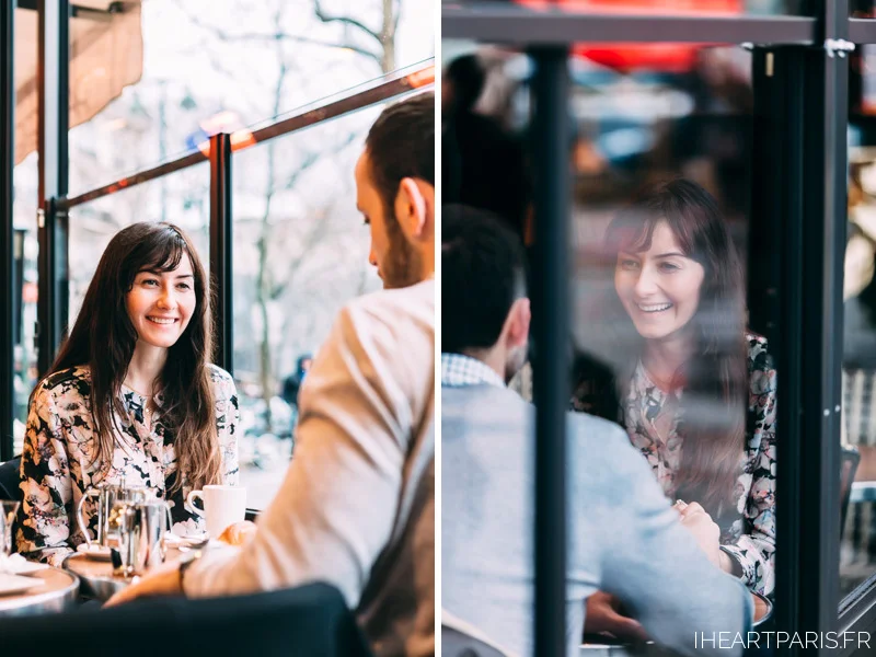 Photographer in Paris Cafe Engagement iheartparisfr
