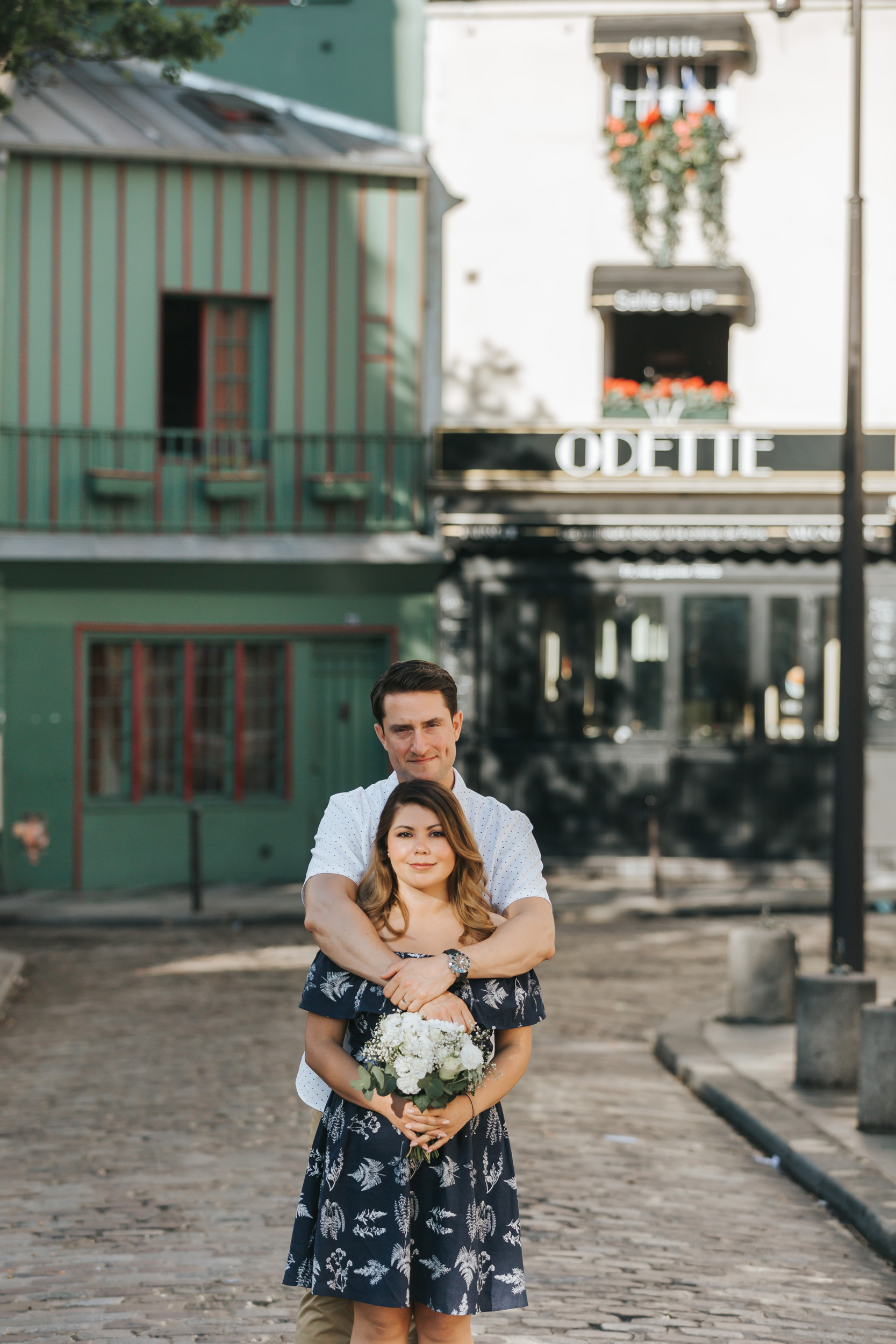 Paris Photographer Couple Session Love Story Notre Dame Sunrise Flowers Anniversary