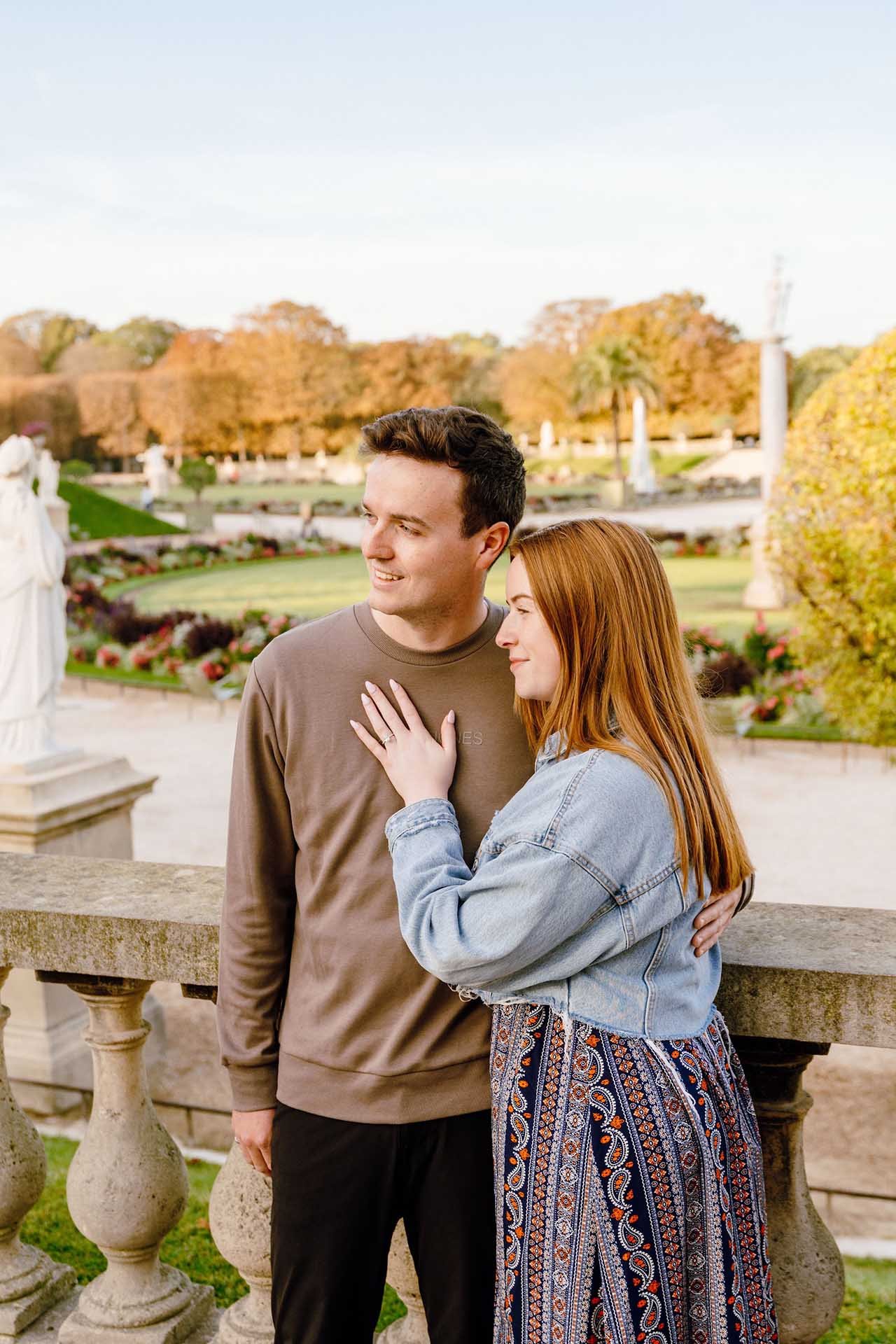 Surprise Proposal in Paris Luxemburg Garden