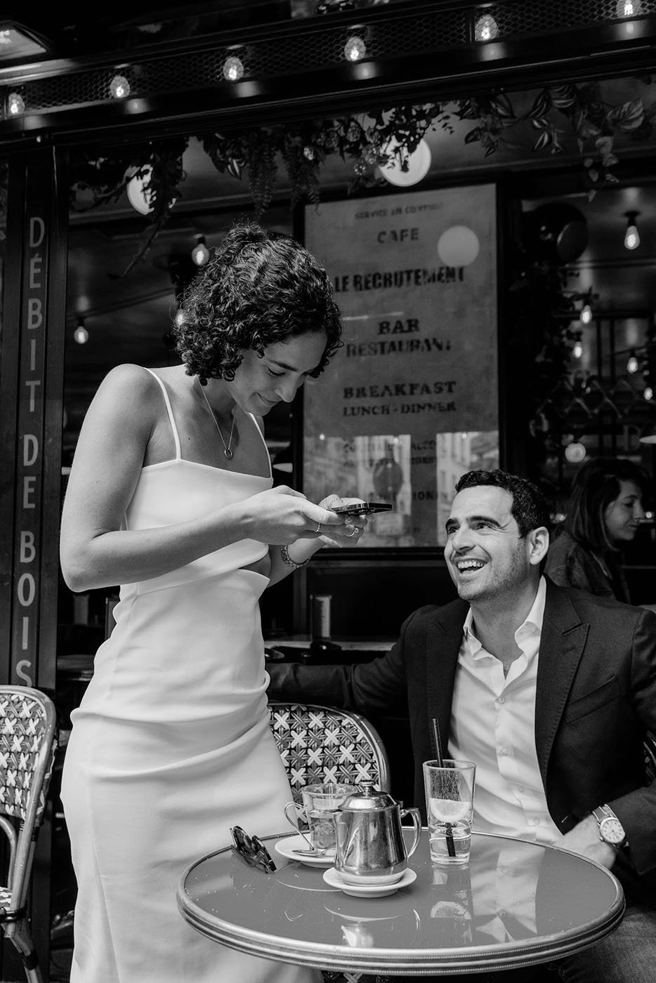 Parisian Cafe Photoshoot Engagement