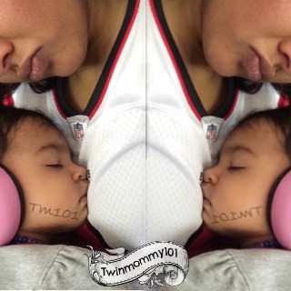 Girls sleeping during an Atlanta Falcons Game (15 months)