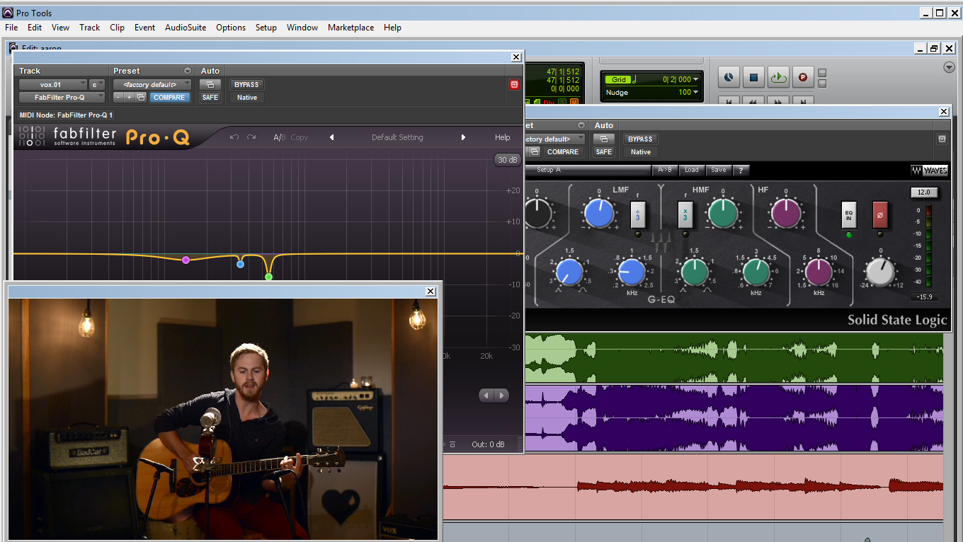Editing audio to the video for Aaron Cox, Nashville singer/songwriter