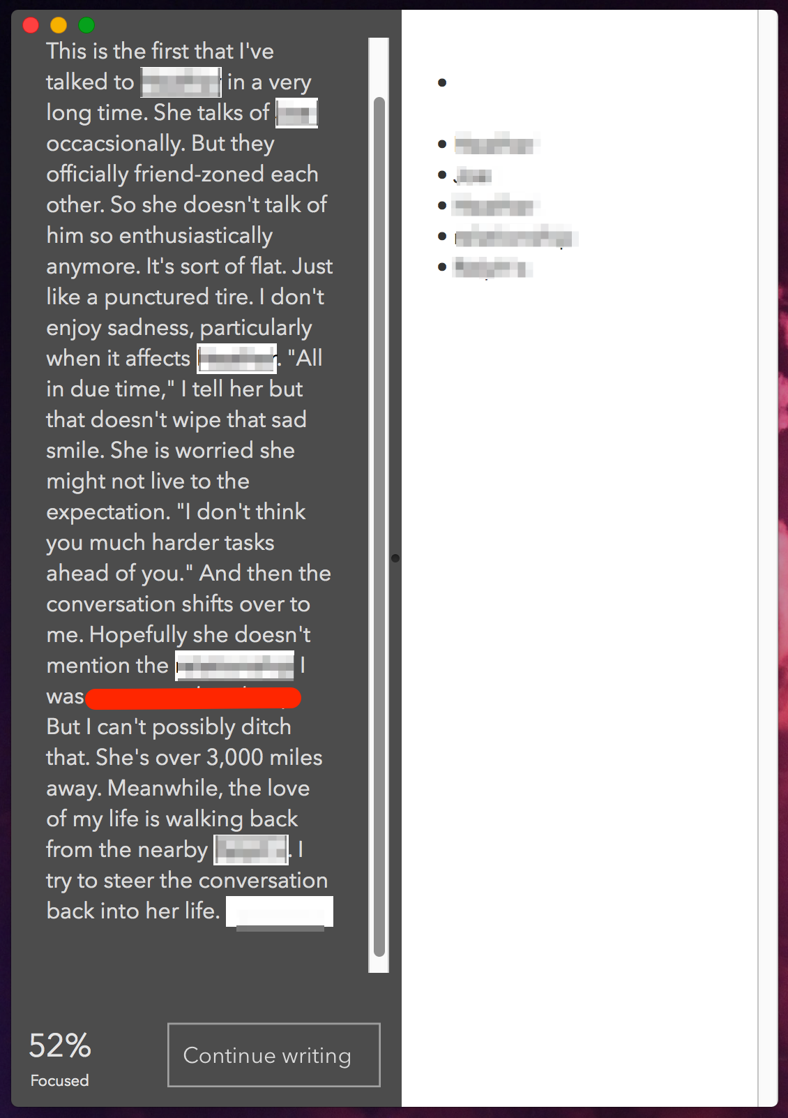 Something I wrote while talking on the phone, using Freewriter.