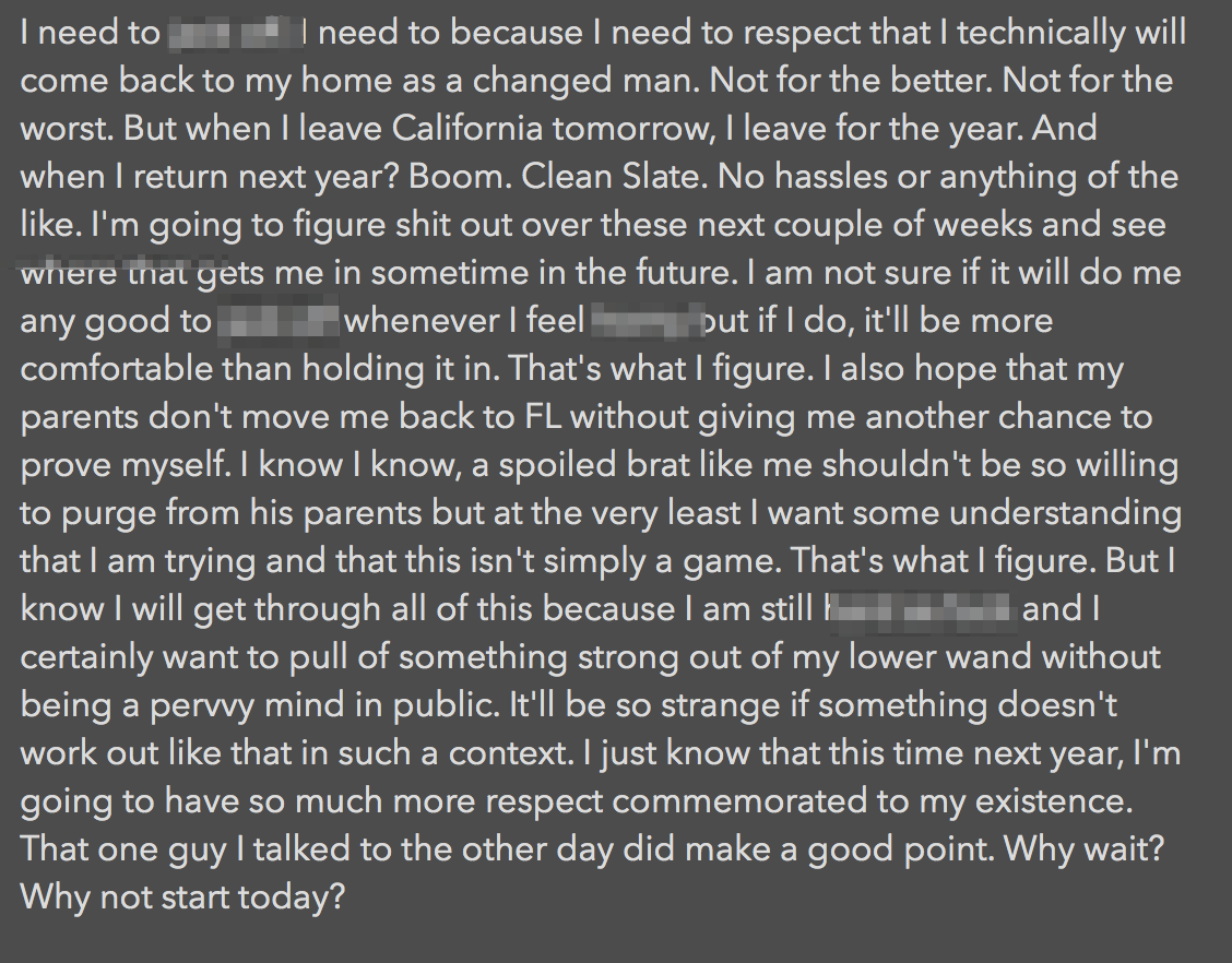 Just my thoughts, days before my flight.