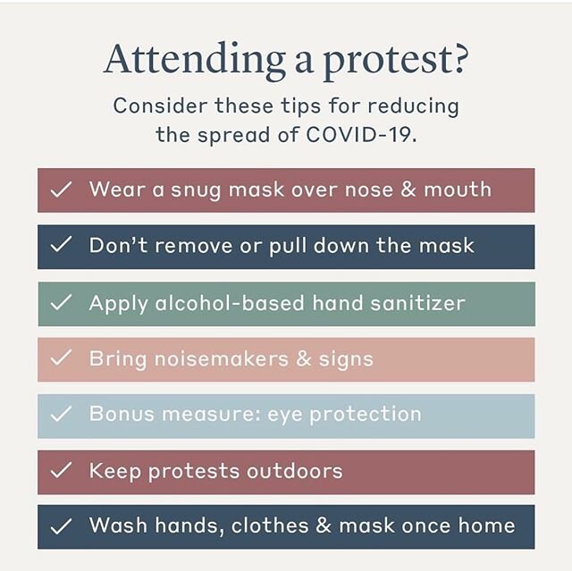 Get your voice heard &mdash; safely! While you&rsquo;re out protesting for racial justice, it&rsquo;s important to take safety measure to curb the transmission of COVID-19. Group gatherings have the potentially to be super-spreader events, as many pe