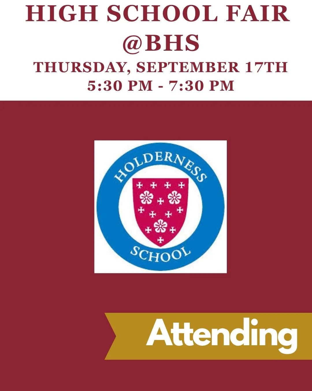 Holderness will be attending our High School Fair.....Will you?

Holderness School @holdernesstoday