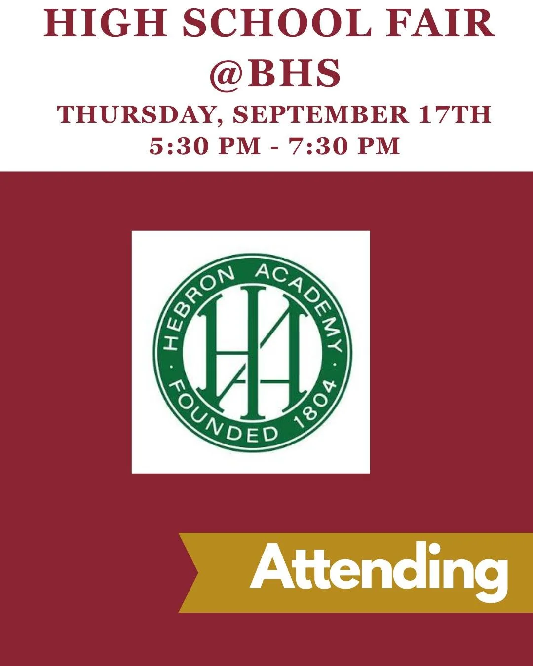 Hebron will be attending our High School Fair - will you?

@hebronacademy
