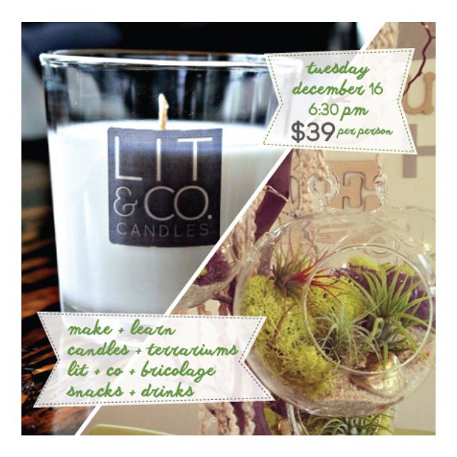 Craft progressive (candles and airplant terrariums) featuring Lit & Co