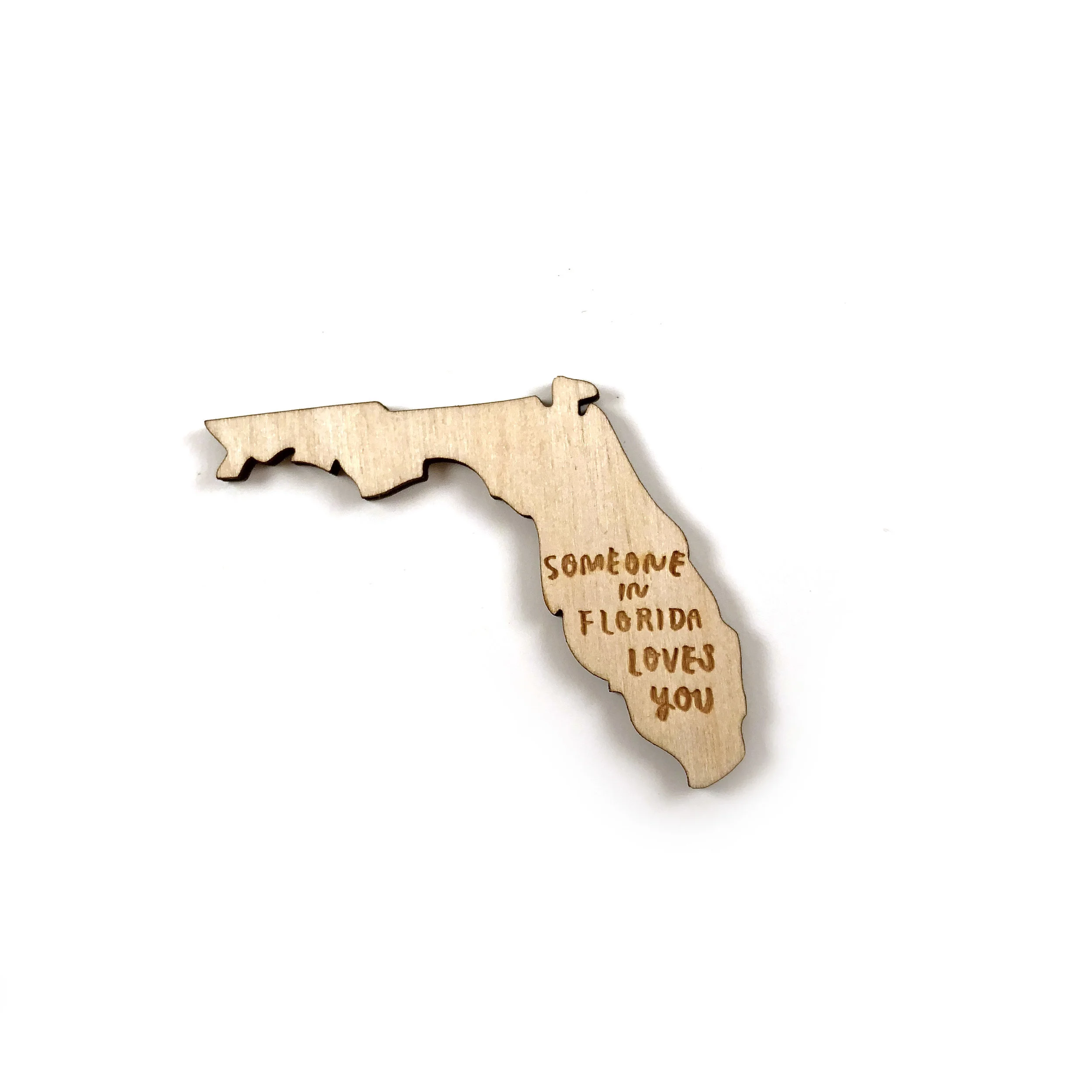 someone in florida loves you laser cut wooden ornament