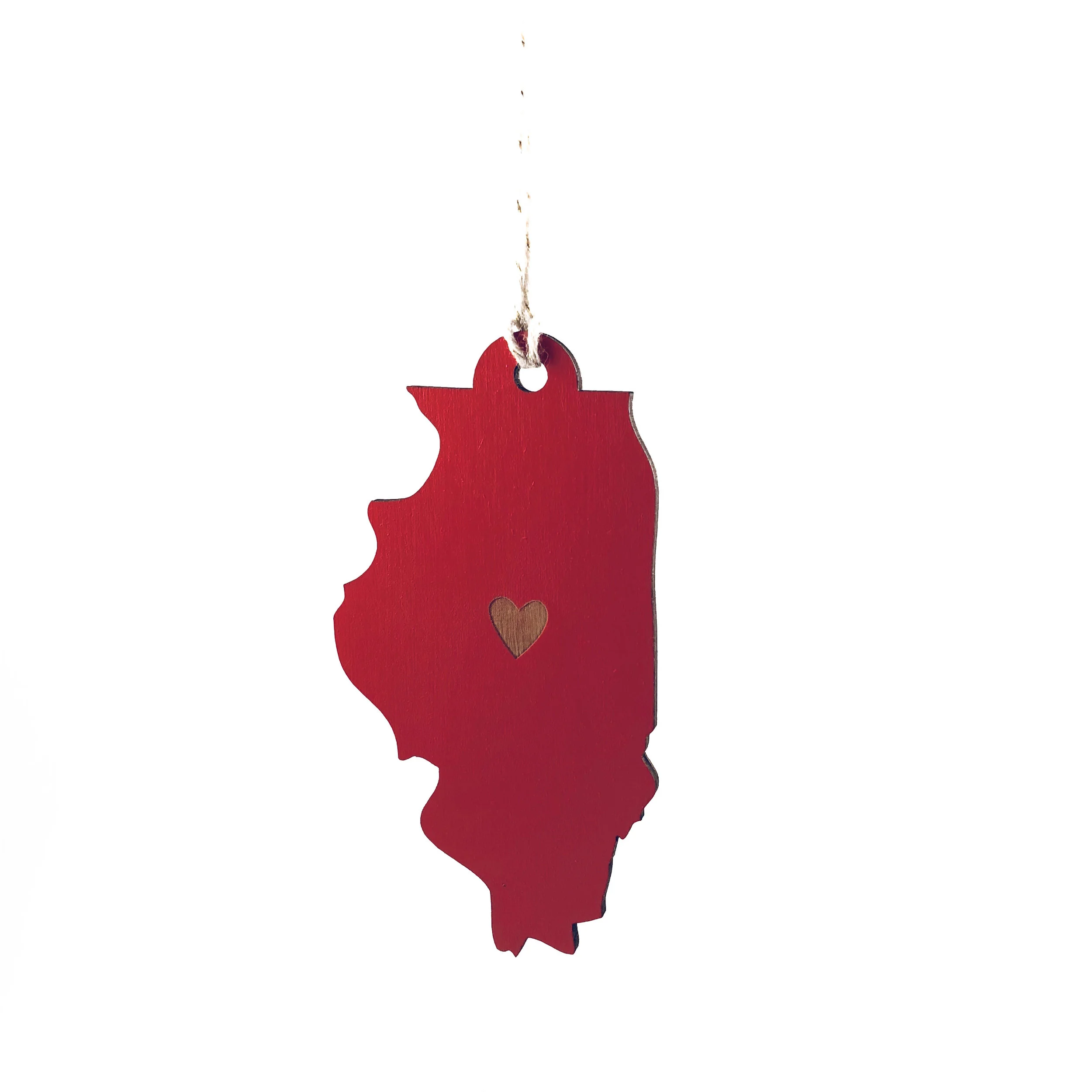 ILLINOIS Heart Ornament