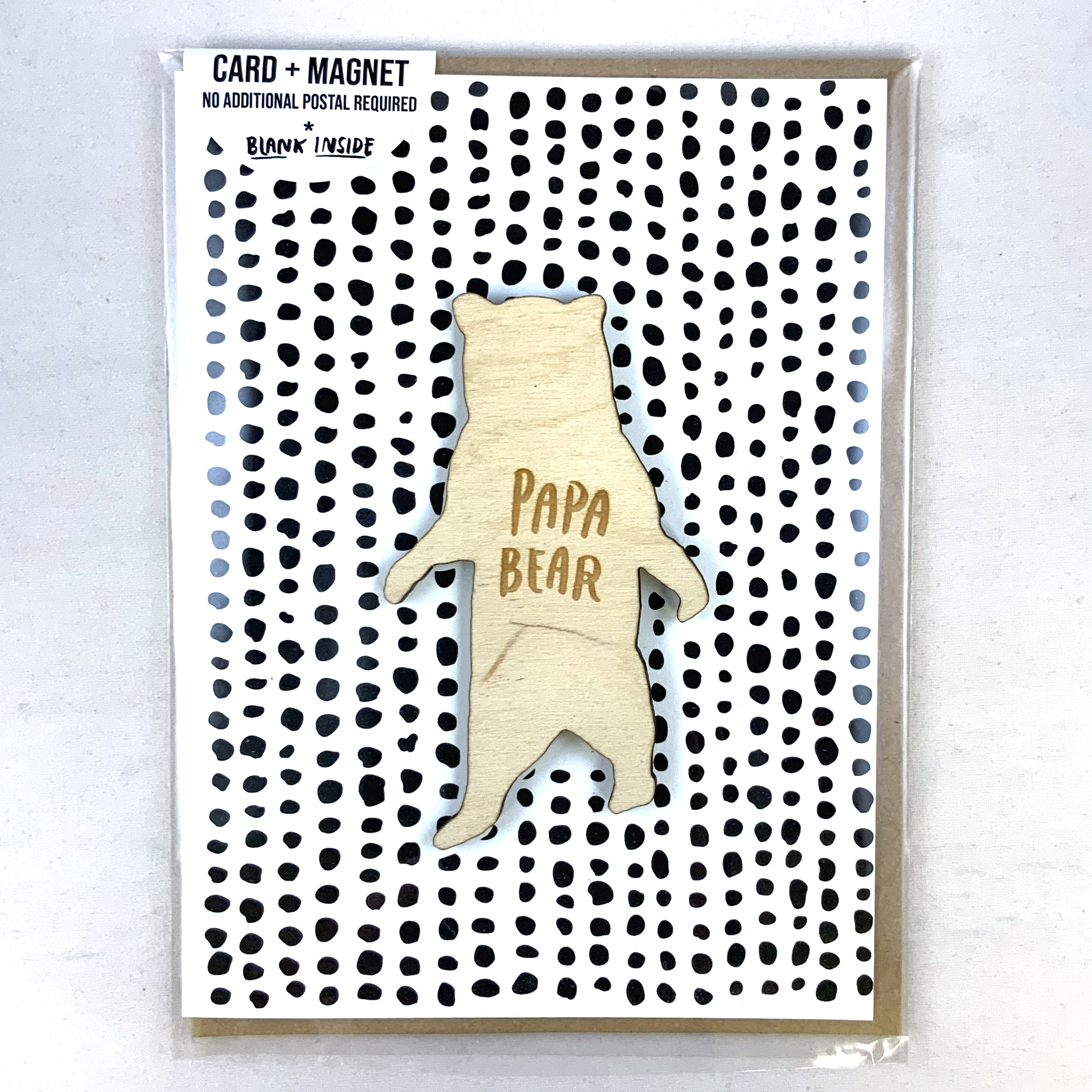 PAPA BEAR FATHER'S DAY CARD MAGNET LASERCUT SNOWMADE