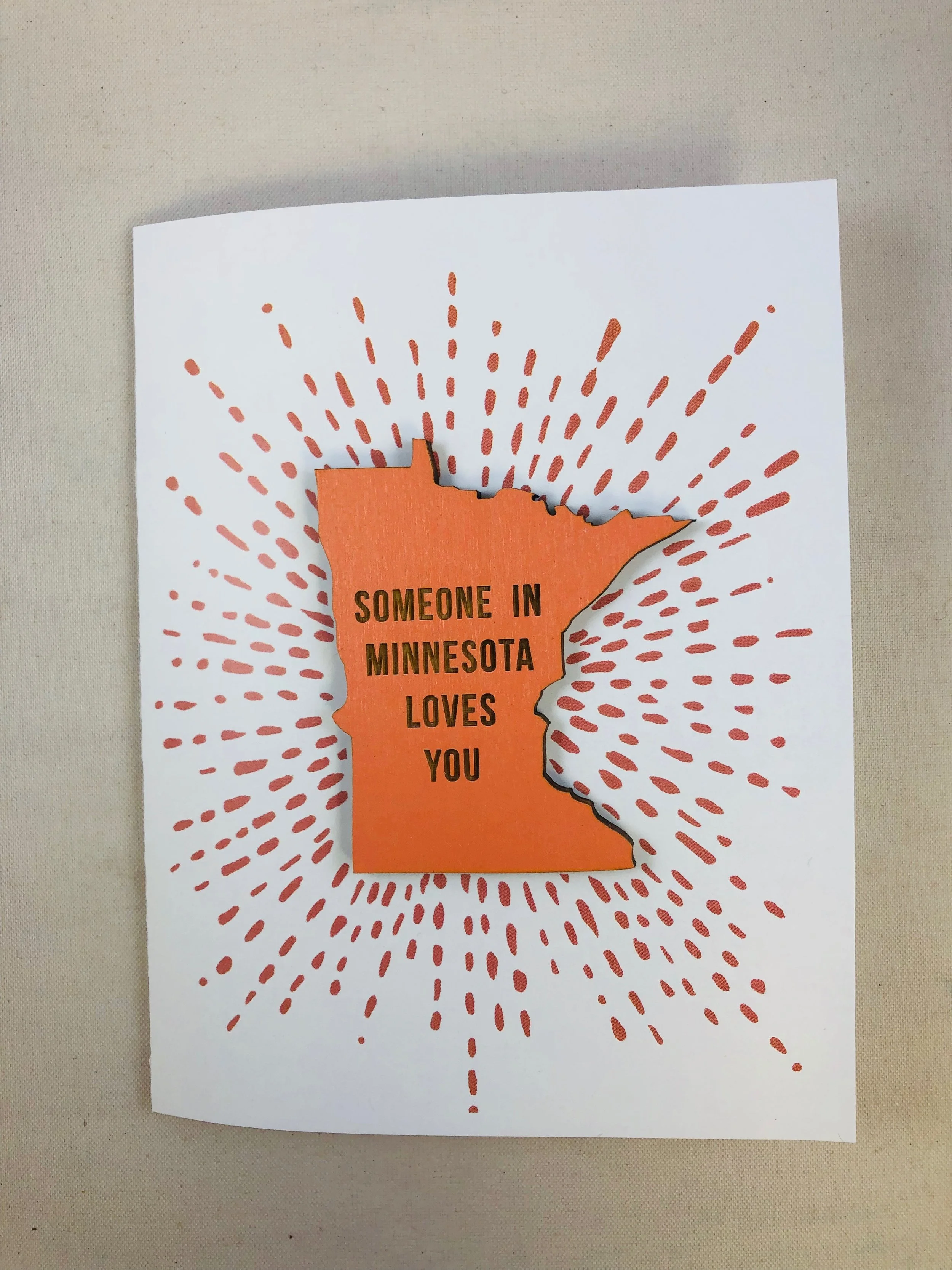 Someone in Minnesota Loves You Lasercut Magnet Card Snowmade