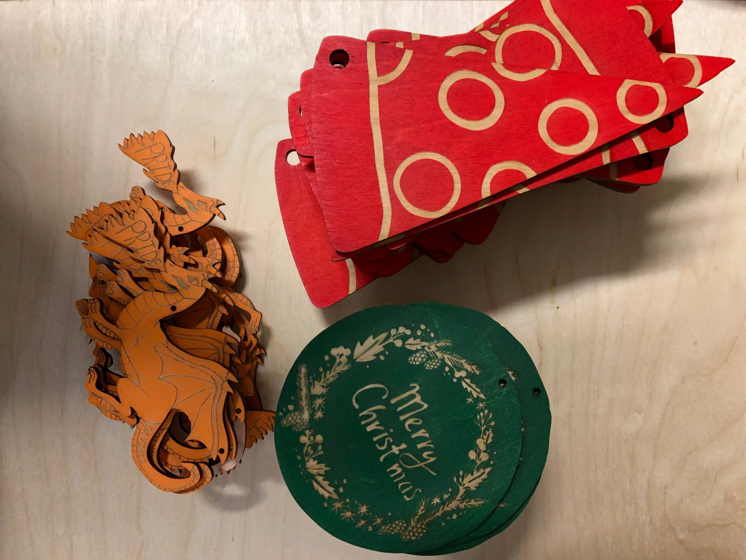 Holiday Ornaments Lasercut Custom Snowmade