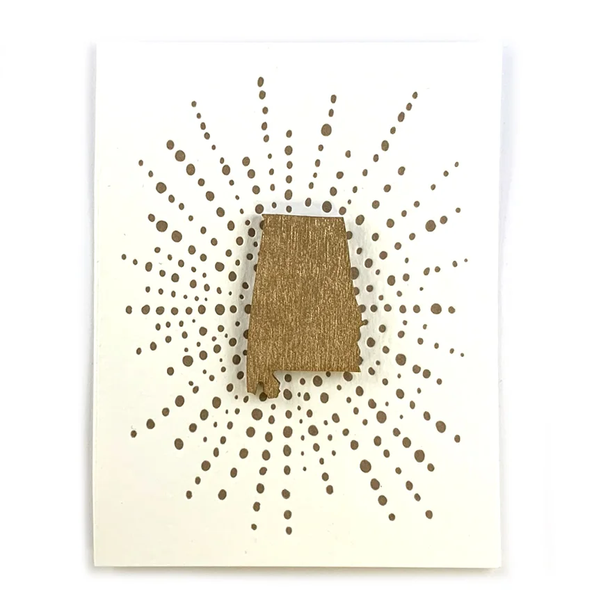 Letterpress Card with Mini Alabama Magnet