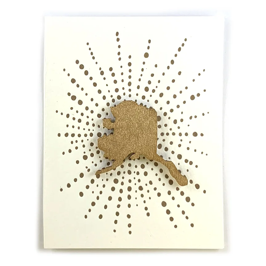 Letterpress Card with Mini Alaska Magnet