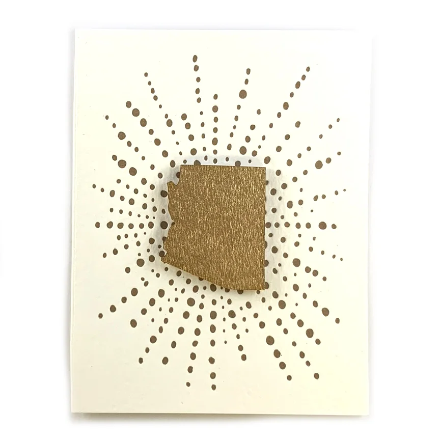 Letterpress Card with Mini Arizona Magnet