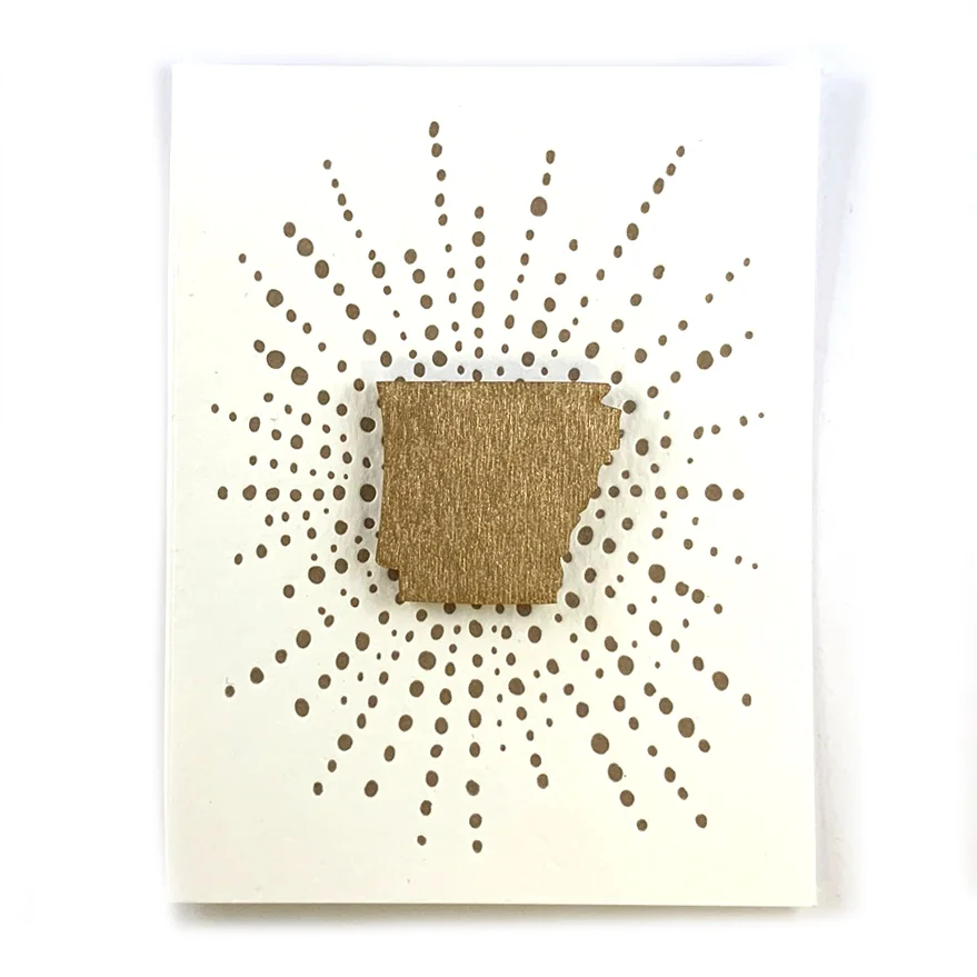 Letterpress Card with Mini Arkansas Magnet