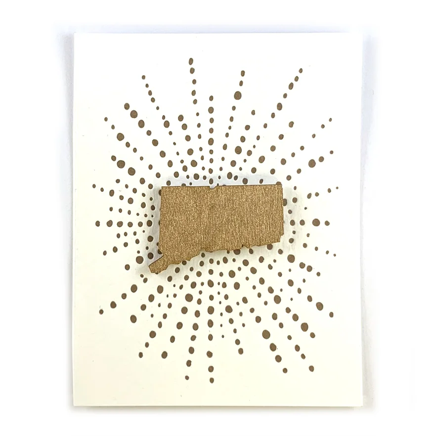 Letterpress Card with Mini Connecticut Magnet