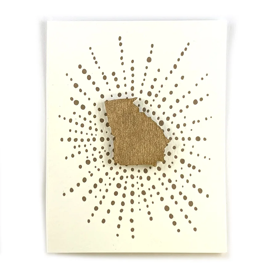 Letterpress Card with Mini Georgia Magnet