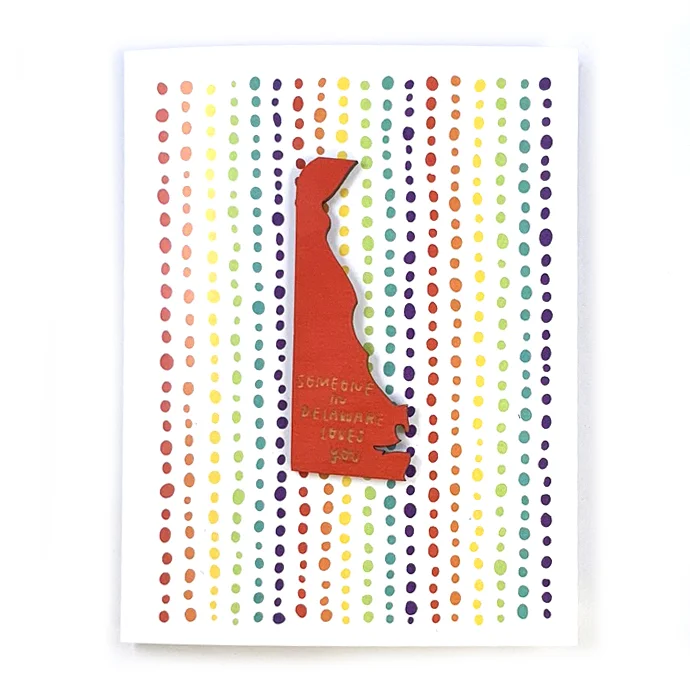 Someone in Delaware Loves You Pride Card Magnet Snowmade